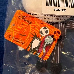 Disney nightmare before Christmas Jack and Sally 6in clip on plush toys